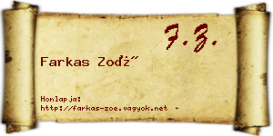Farkas Zoé névjegykártya